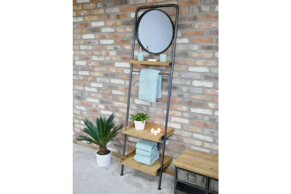 Industrial Shelves & Mirror - 5940