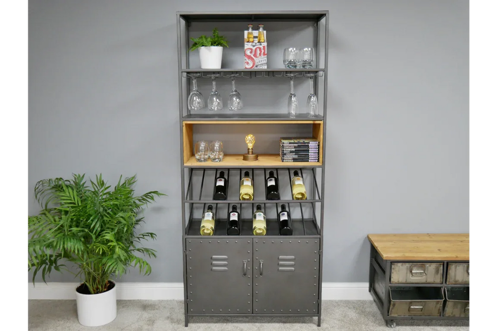 Retro Industrial Wine Cabinet - 5987