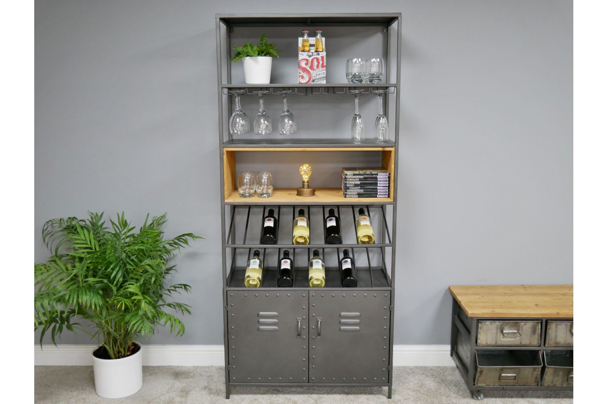 Retro Industrial Wine Cabinet