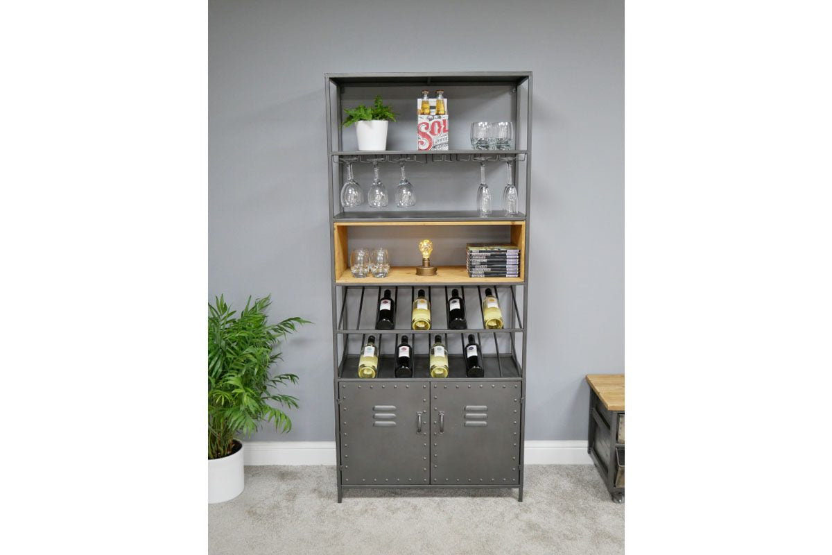 Retro Industrial Wine Cabinet