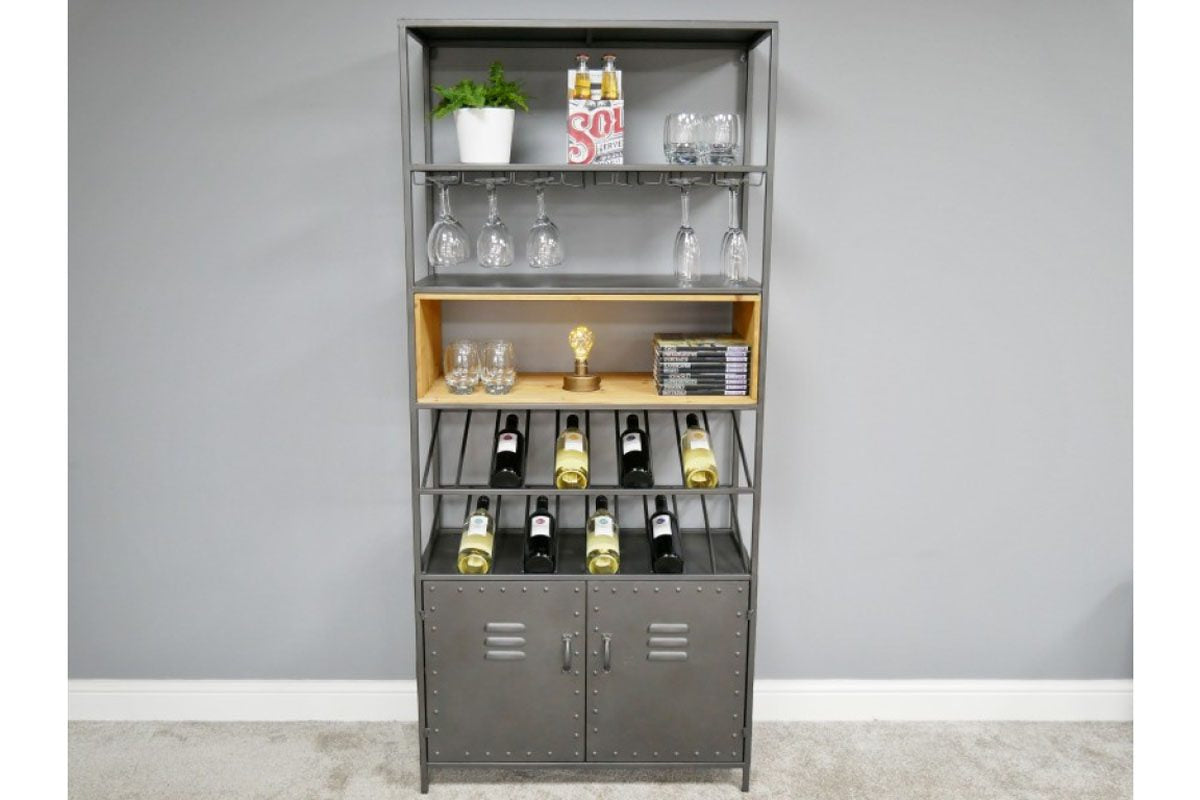 Retro Industrial Wine Cabinet