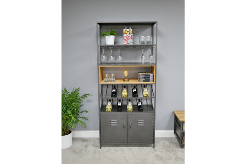 Retro Industrial Wine Cabinet - 5987