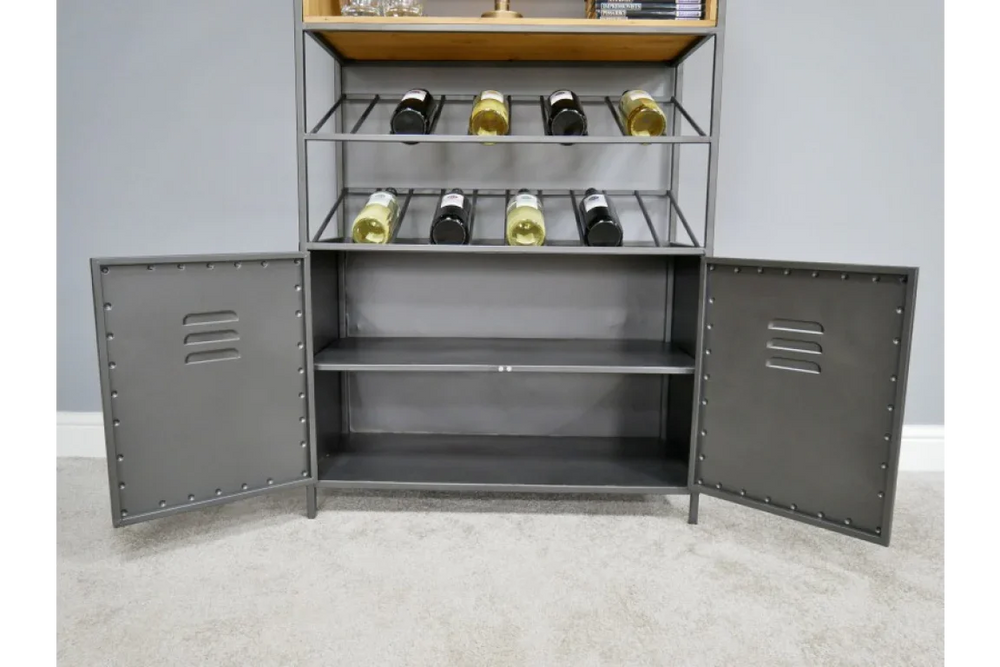 Retro Industrial Wine Cabinet - 5987