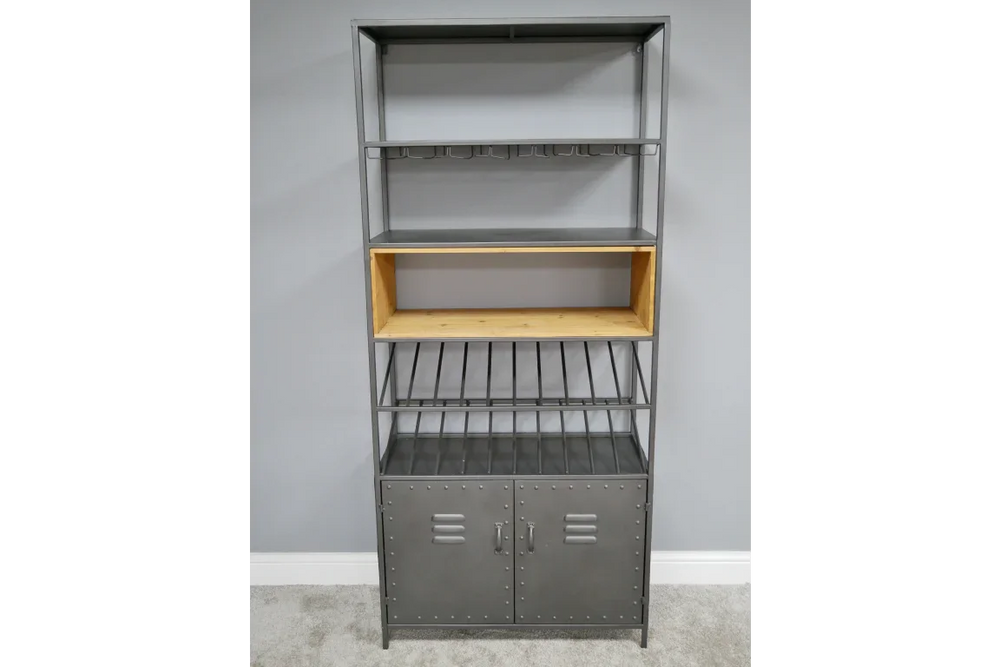 Retro Industrial Wine Cabinet - 5987