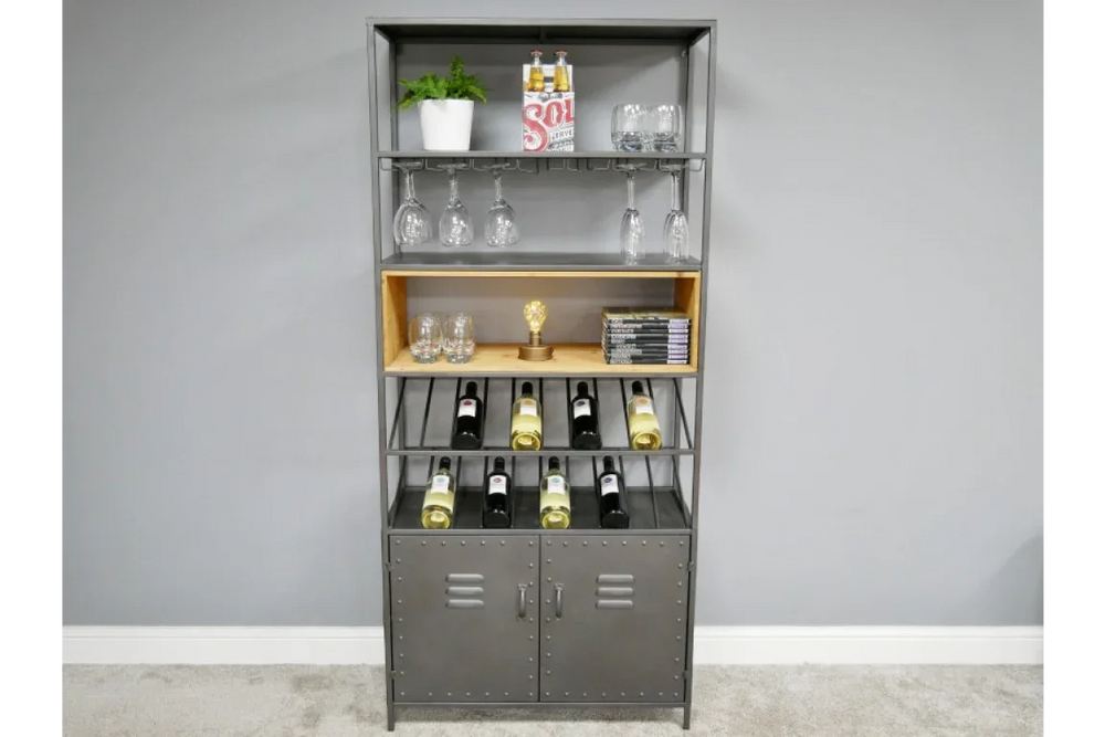 Retro Industrial Wine Cabinet - 5987