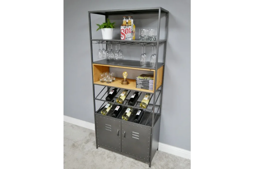 Retro Industrial Wine Cabinet - 5987