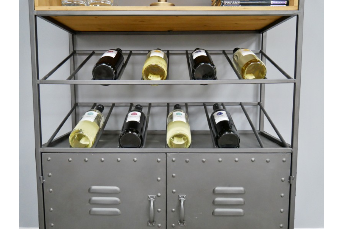 Retro Industrial Wine Cabinet - 5987