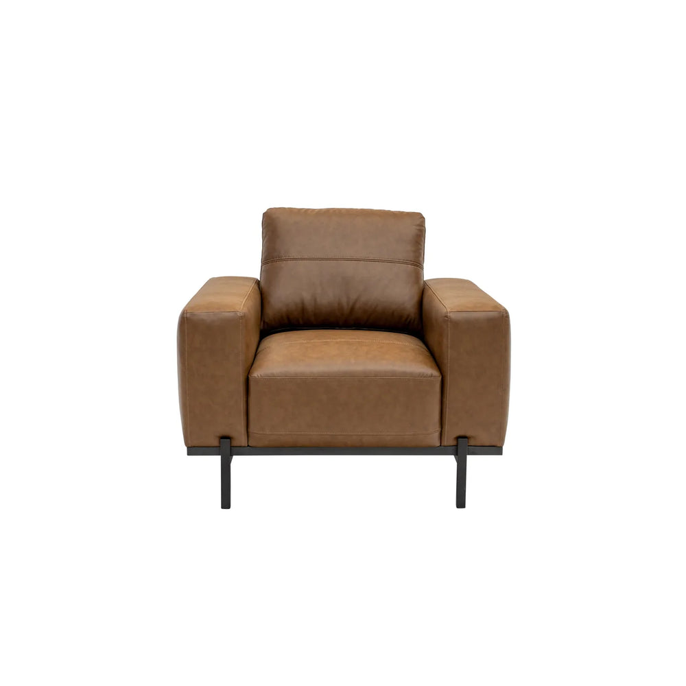 Remi Pu Armchair - Aged Tan