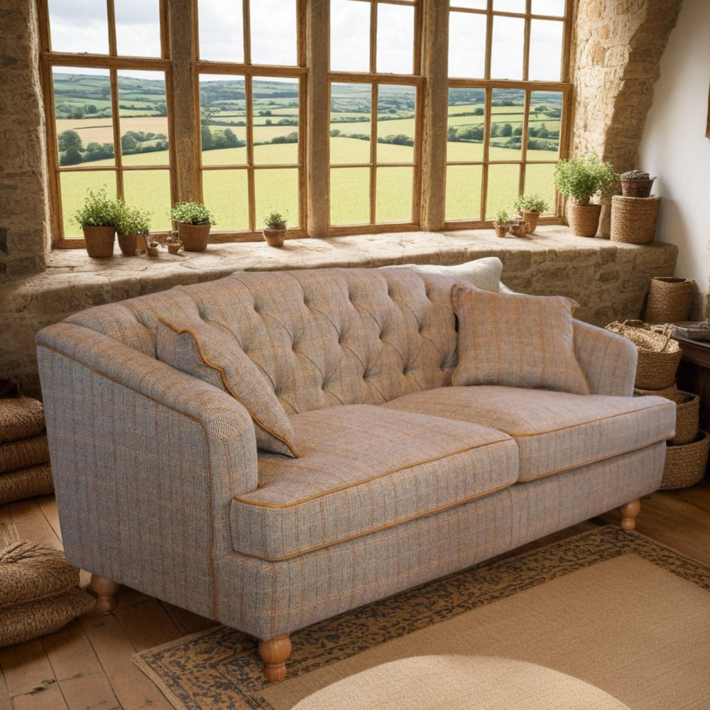 Buxton Club 2 Seater Sofa in Harrington Tweed (Fellwood Lodge)