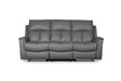 Bergamo Leather 3 Seater Recliner Sofa-Dark Grey