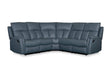 Bergamo Leather Recliner Corner Sofa-Blue Grey