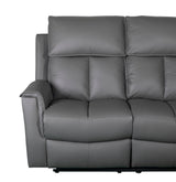 Bergamo Leather Recliner Corner Sofa-Dark Grey