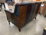 Litton Rub-Off Leather Patchwork 2 Seater Sofa