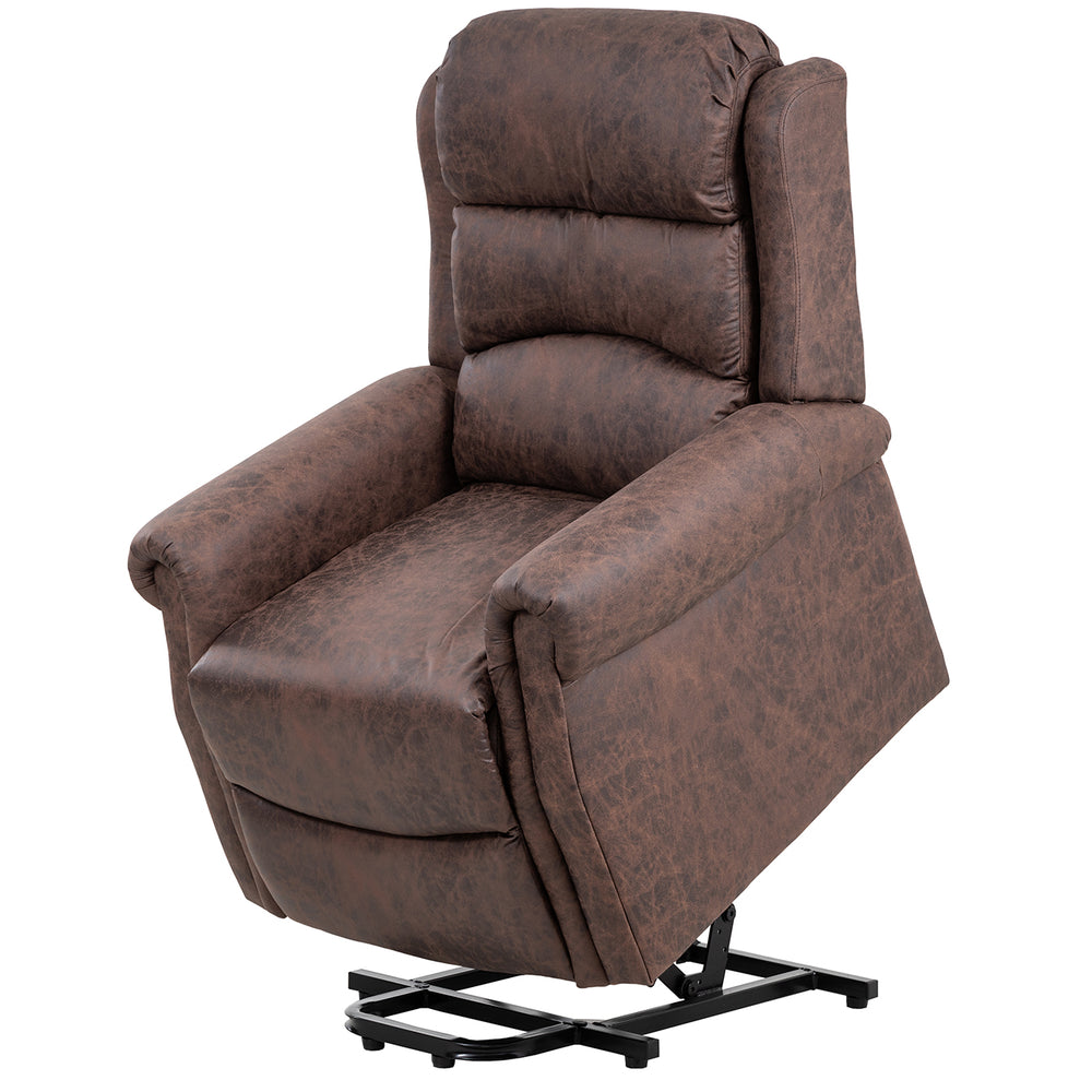 Willis Dual Motor Lift & Tilt Recliner Chair-Antique Brown Rub Off