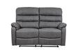 Taylor 2 Seater Recliner-Leather Air-Antique Grey Rub Off