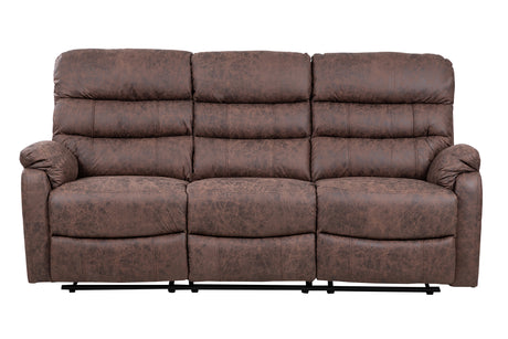 Taylor 3 Seater Recliner-Leather Air-Antique Brown Rub Off