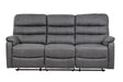 Taylor 3 Seater Recliner-Leather Air-Antique Grey Rub Off
