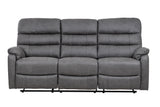 Taylor 3 Seater Recliner-Leather Air-Antique Grey Rub Off