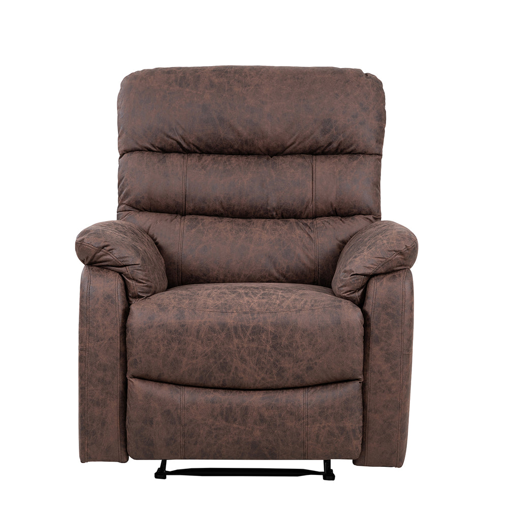 Taylor Recliner Chair-Leather Air-Antique Brown Rub Off