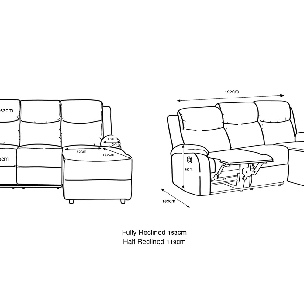 Crosby Corner Recliner - Right - Nutmeg