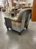 Morgan Armchair - Leather/Wool Patchwork