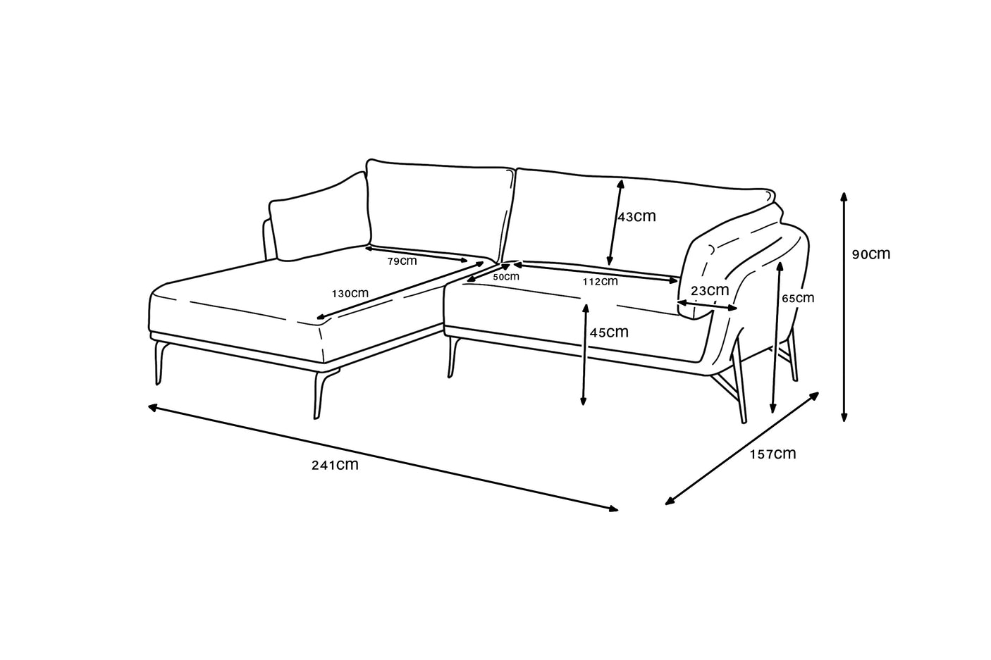 Hilton Corner Sofa Left - Light Grey*special*