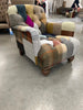 Morgan Armchair - Leather/Wool Patchwork