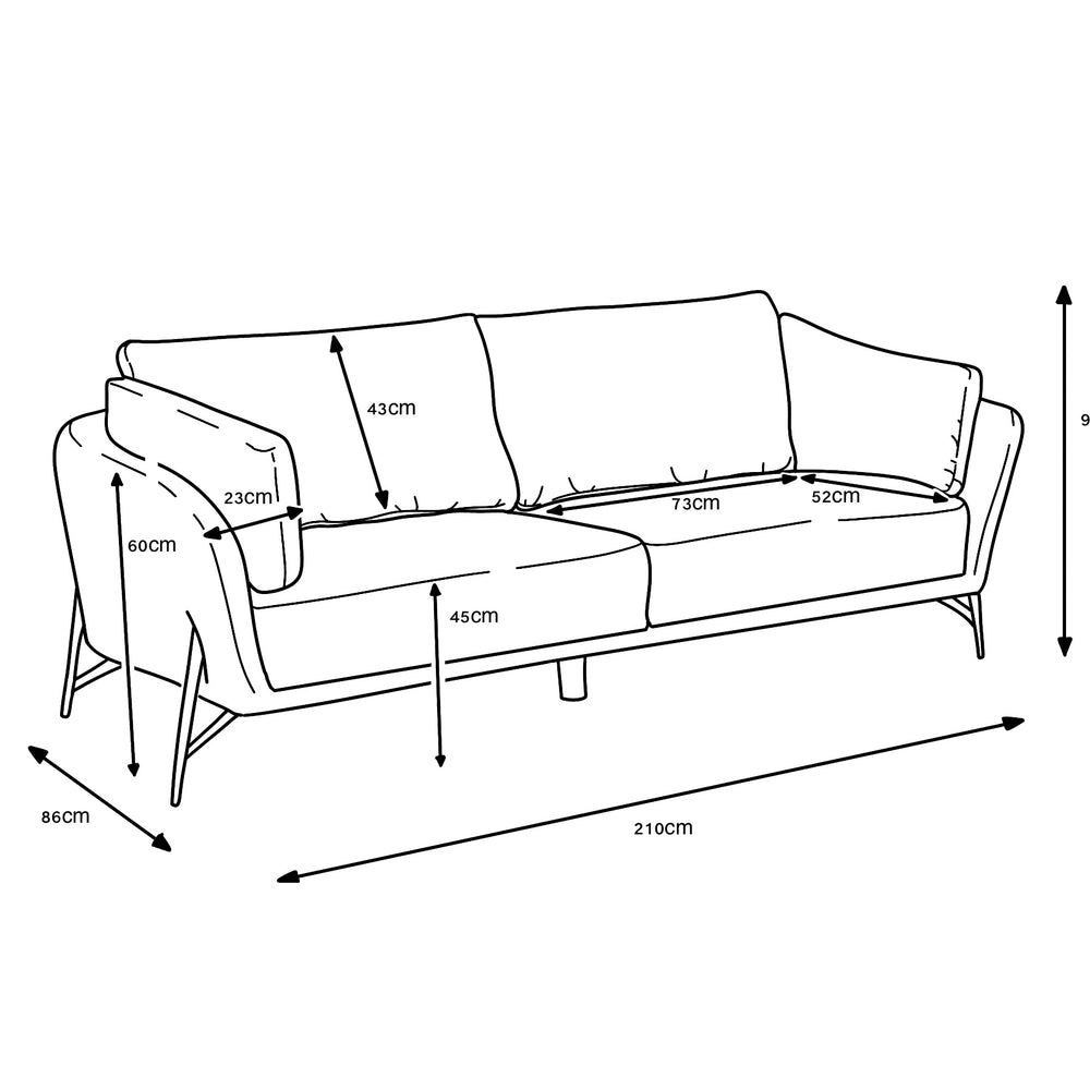 Hilton 3 Seater Sofa - Light Grey *special*