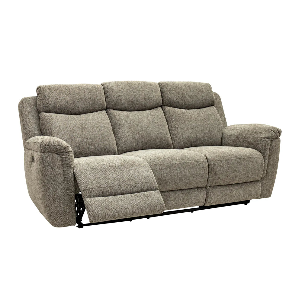 Blue leather recliner sofa on a white background