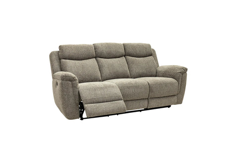 Blue leather recliner sofa on a white background