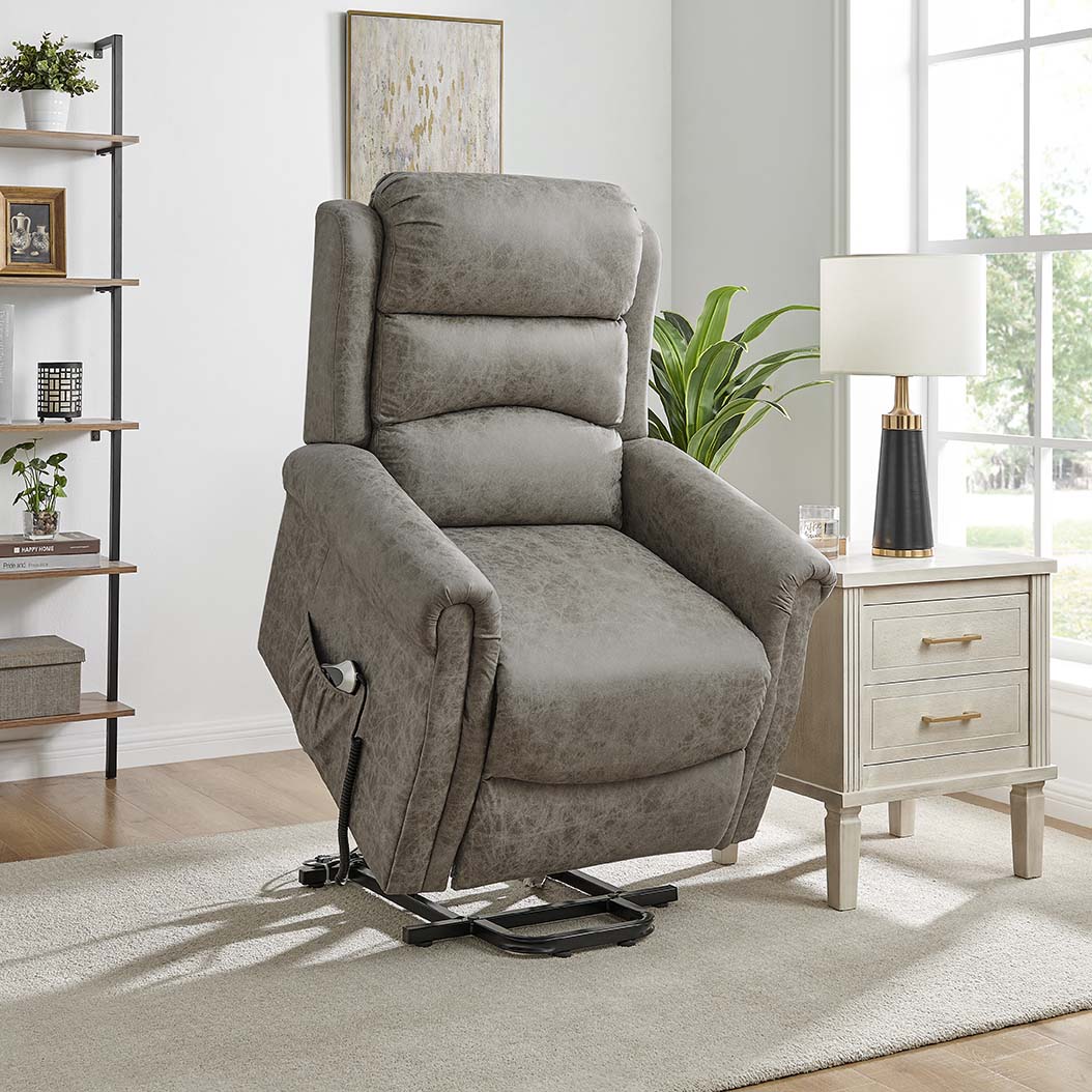 Willis Dual Motor Lift & Tilt Recliner Chair-Truffle Rub Off
