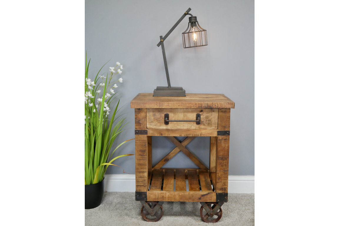 Industrial Bedside Cabinet - 6342