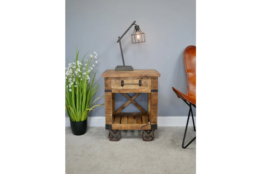 Industrial Bedside Cabinet - 6342