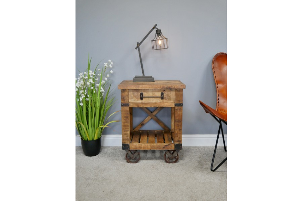 Industrial Bedside Cabinet - 6342