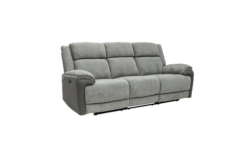 Marley Fabric Electric 3 Seater Recliner - Grey Mix