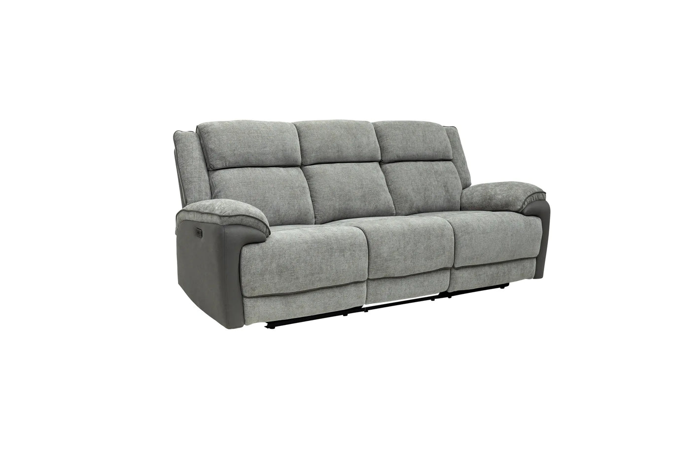 Marley Fabric Electric 3 Seater Recliner - Grey Mix