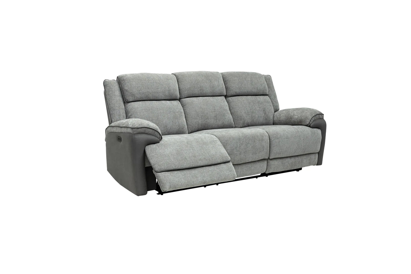 Marley Fabric Electric 3 Seater Recliner - Grey Mix