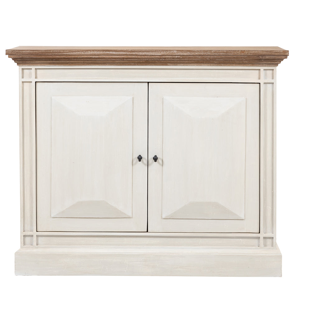 Devon 2 Door Chest - Rustic White /Oak Wash Top *special