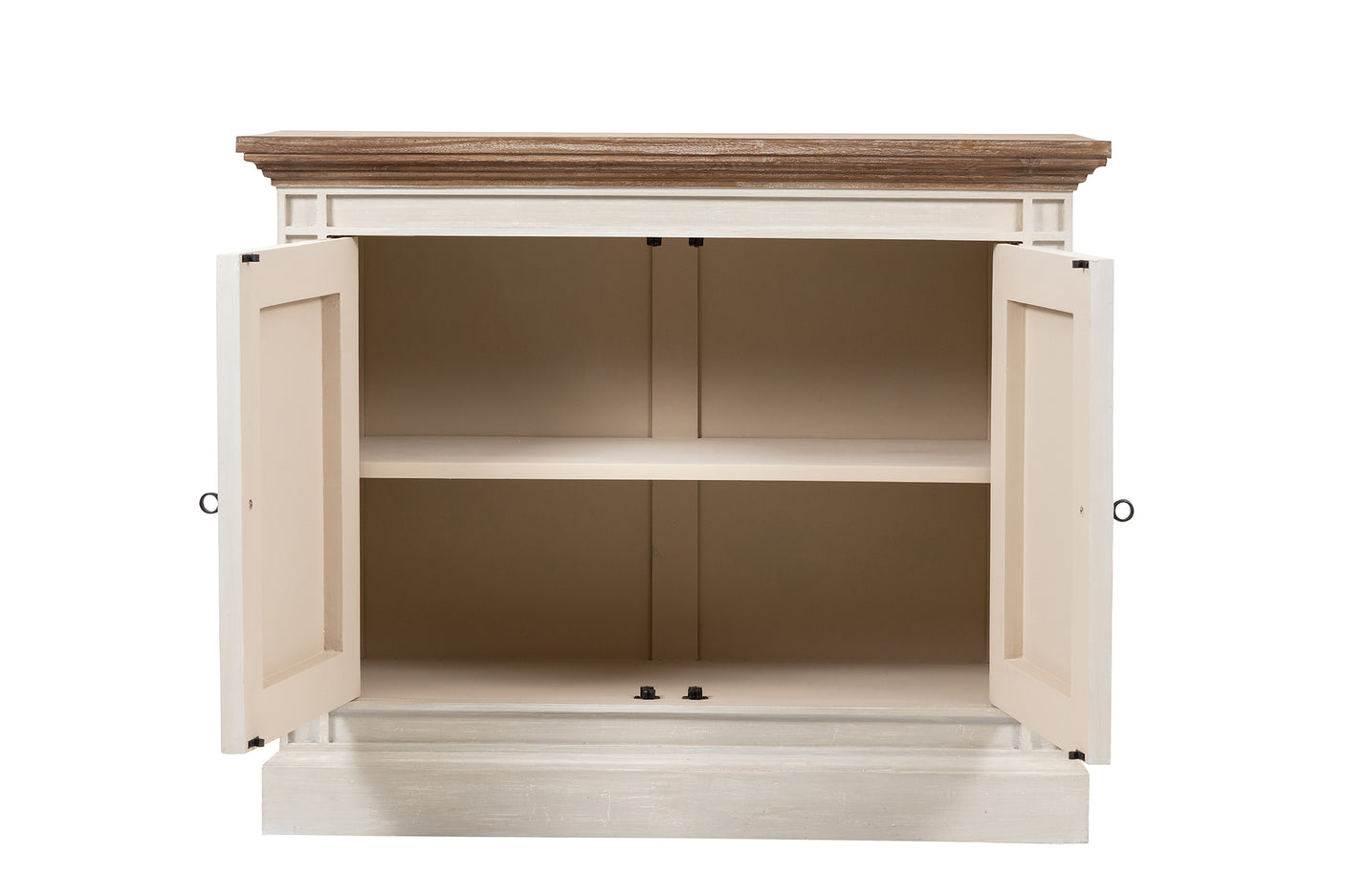 Devon 2 Door Chest - Rustic White /Oak Wash Top *special