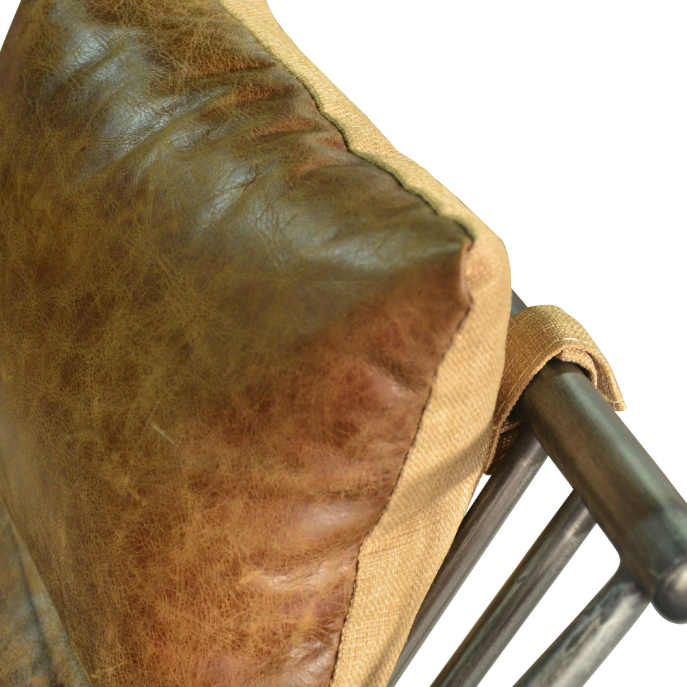 Ely Studio Chair (Gunmetal frame Brown aniline leather cover)