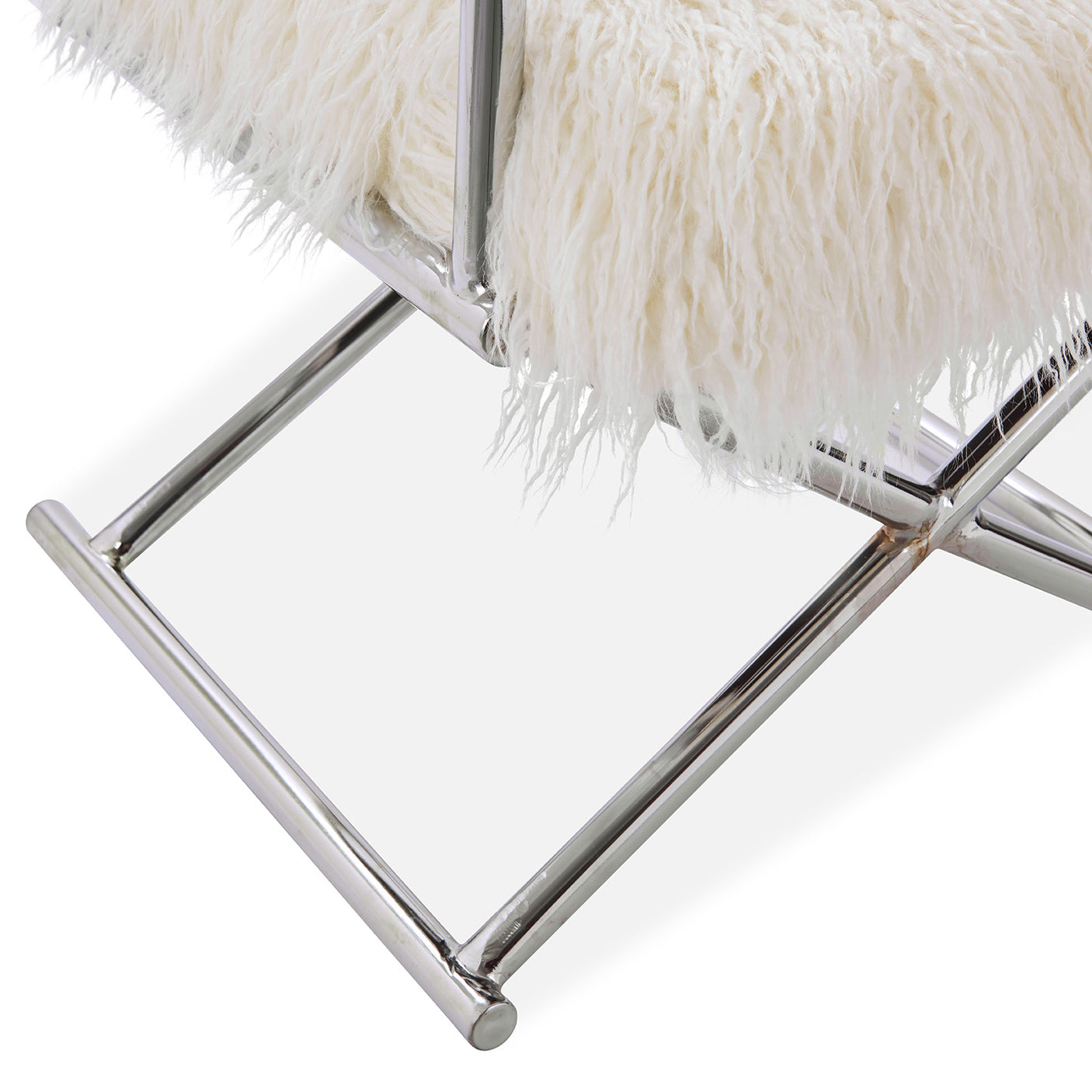 Faux Sheepskin Directors Chair-White *special* (Minimum Order: 2)