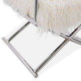 Faux Sheepskin Directors Chair-White *special* (Minimum Order: 2)