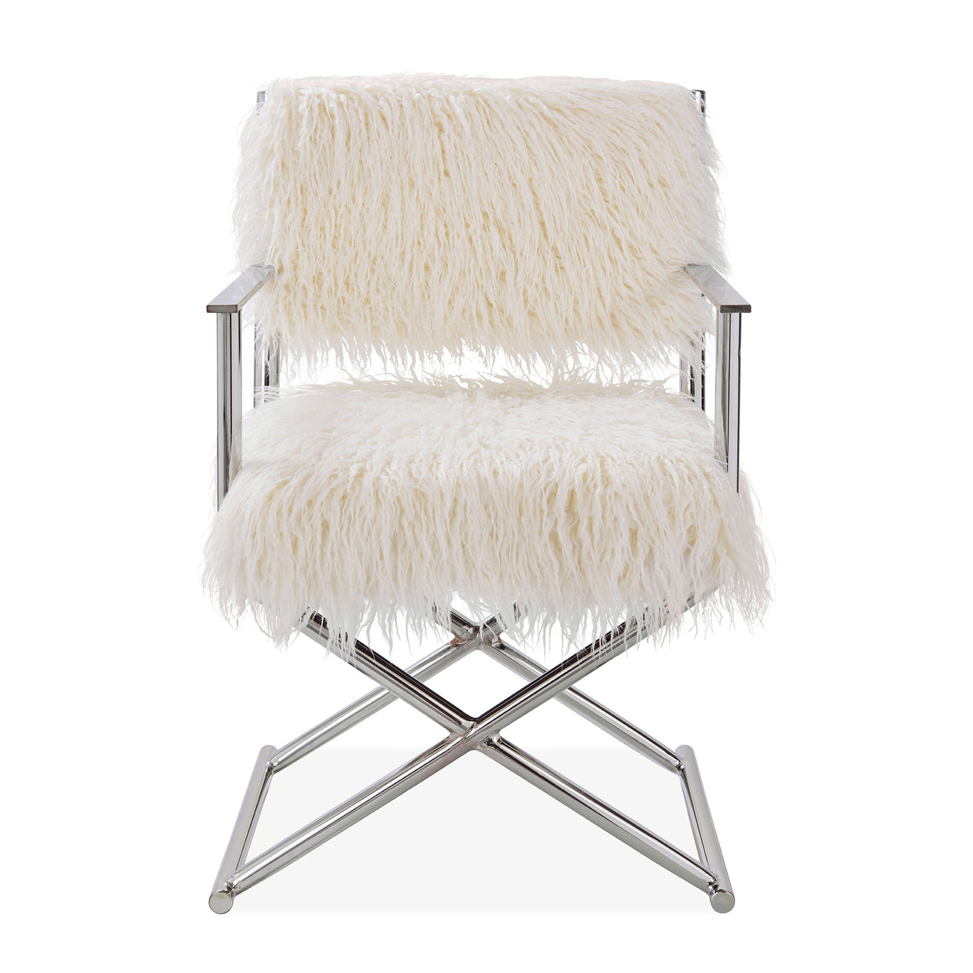 Faux Sheepskin Directors Chair-White *special* (Minimum Order: 2)