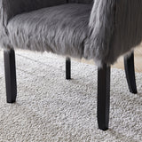 Heavy Shag Faux Sheepskin Tub Chair-Grey