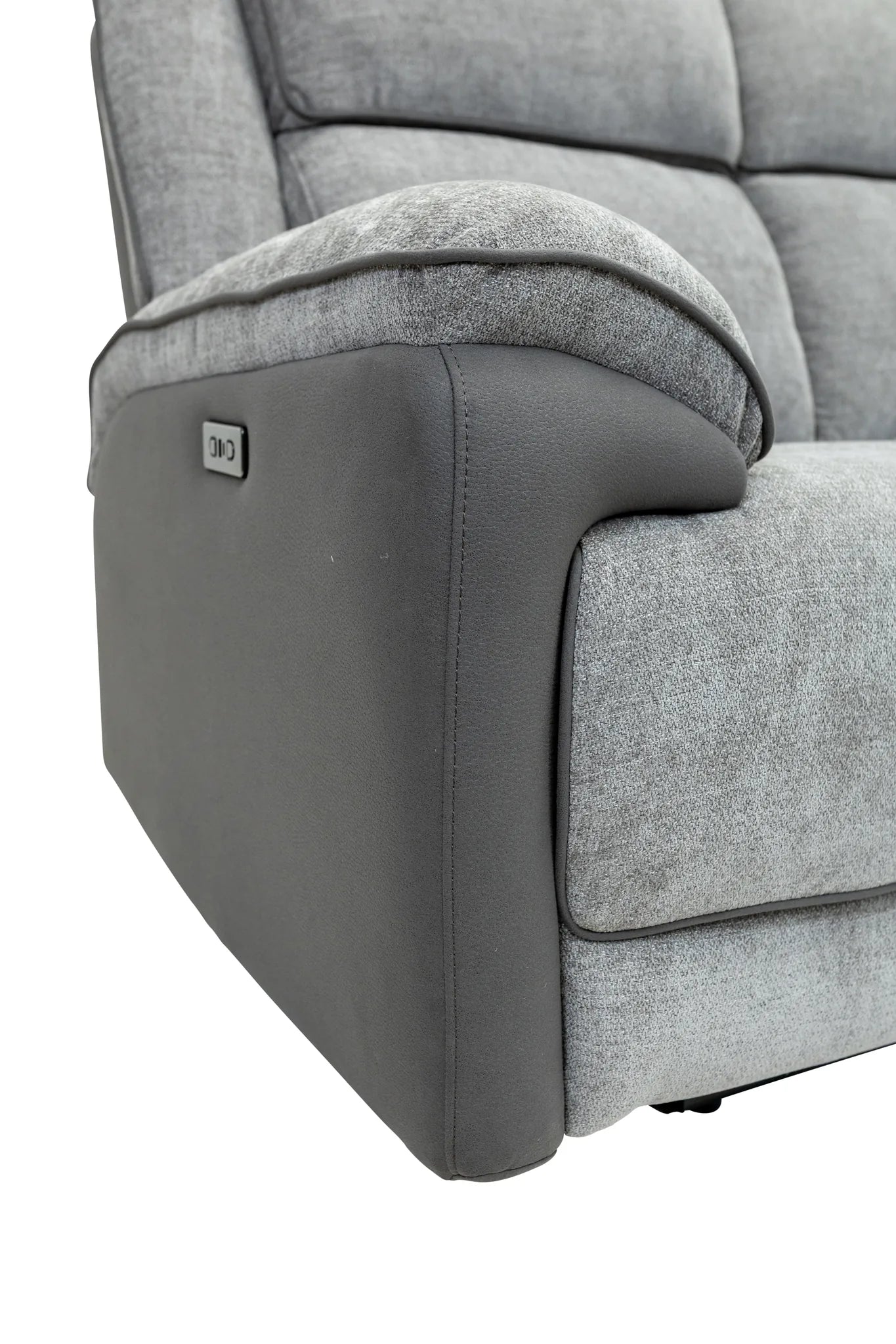 Marley Fabric Electric 3 Seater Recliner - Grey Mix