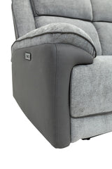 Marley Fabric Electric 3 Seater Recliner - Grey Mix