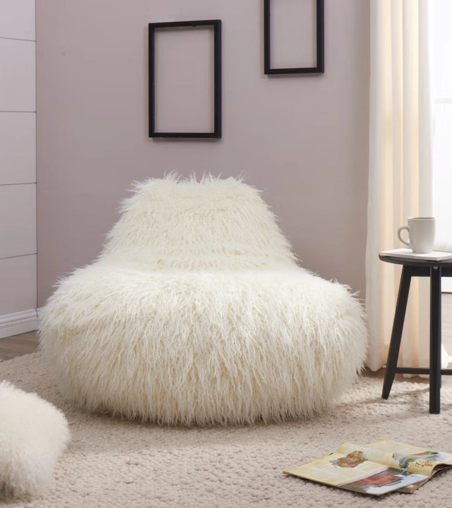 Faux Sheepskin Bean Bag-White *special* (Minimum Order: 2)