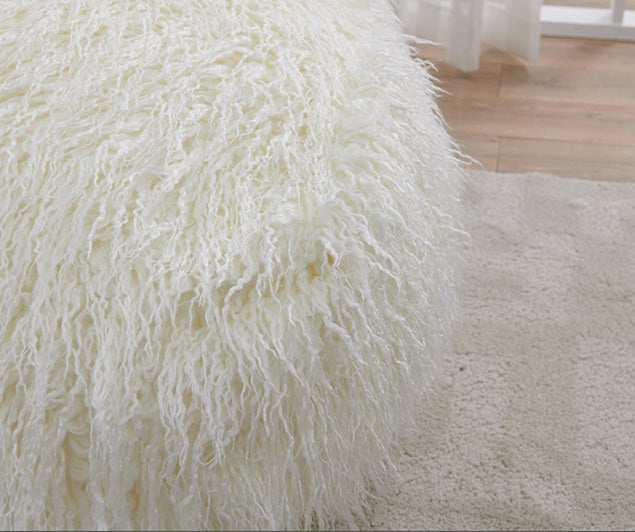 Faux Sheepskin Bean Bag-White *special* (Minimum Order: 2)