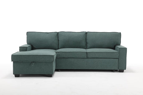 Havar Corner Sofa with Pull Out Sofa Bed & Storage - Teal (Left)