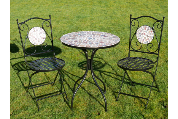Mosaic Table & Two Chairs (T42) - 6674